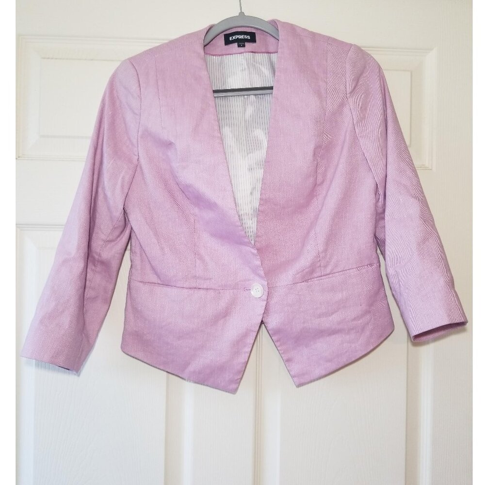 Express Lavender Purple Single Button Blazer Jacket Women's Size 8
